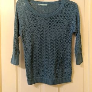 Maurice's crochet sweater, steel blue, M